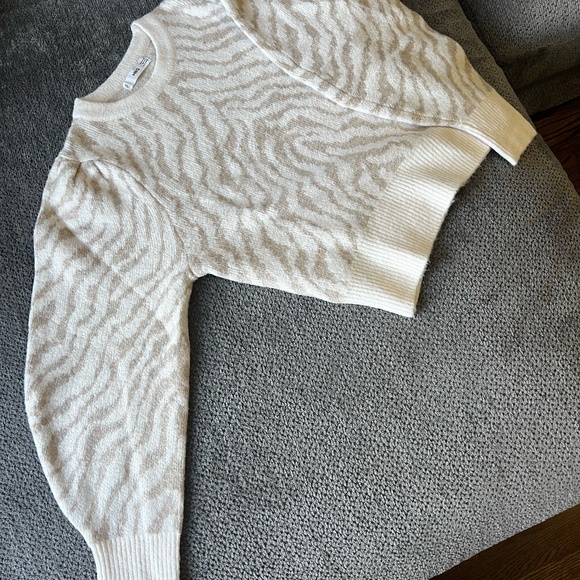Mango zebra neutral white sweater - Picture 4 of 6